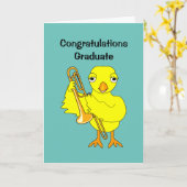 Carte Trombone Chick Graduation (Fleur jaune)