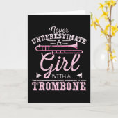 Carte Trombone Girl (Fleur jaune)