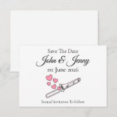 Carte Trombone Musicien Mariage Enregistrer La Date (Devant / Derrière)