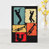 Carte Trompettiste de jazz garçons hommes (Fleur jaune)