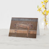 Carte Tronc vintage en bois (Fleur jaune)