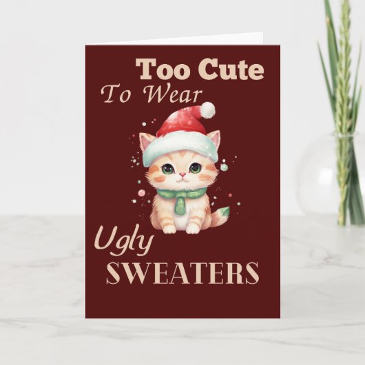 Carte Trop Mignon Pour Porter Des Pulls Laids Mignon Cha (Devant)