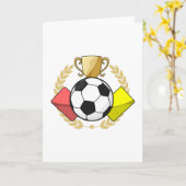 Carte Trophée de football rouge et jaune (Fleur jaune)