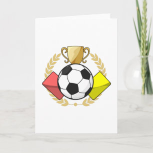 Carte Trophée de football rouge et jaune