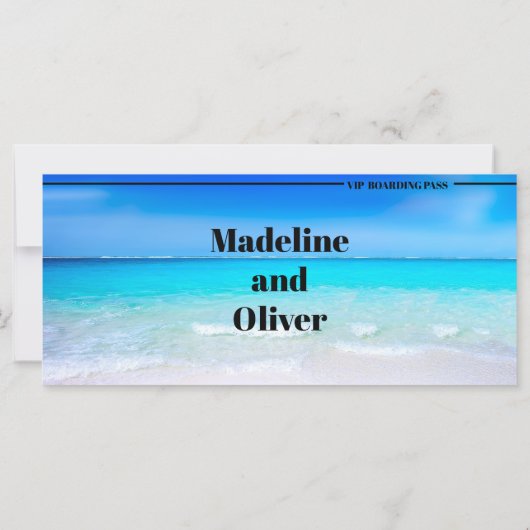 Carte Tropical Beach Boarding Pass Mariage Enregistrer L (Dos)