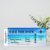 Carte Tropical Beach Boarding Pass Mariage Enregistrer L (Debout devant)