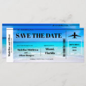 Carte Tropical Beach Boarding Pass Mariage Enregistrer L (Devant / Derrière)