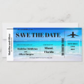 Carte Tropical Beach Boarding Pass Mariage Enregistrer L (Devant)