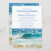 Carte Tropical Beach Mariage Couples Douche (Devant / Derrière)