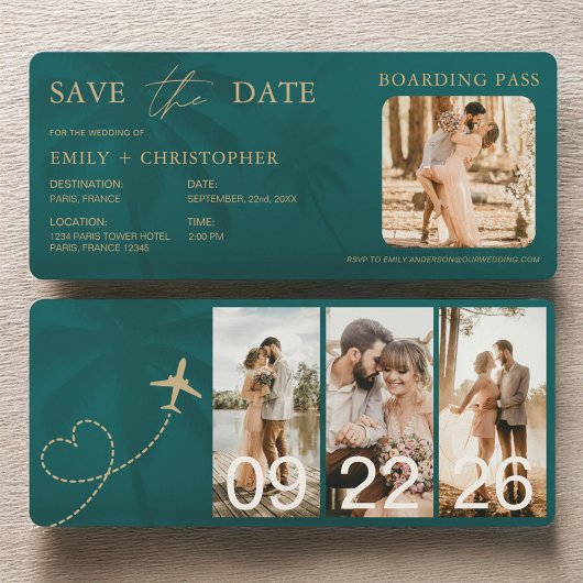 Carte Tropical Boarding Pass Destination Plane Ticket