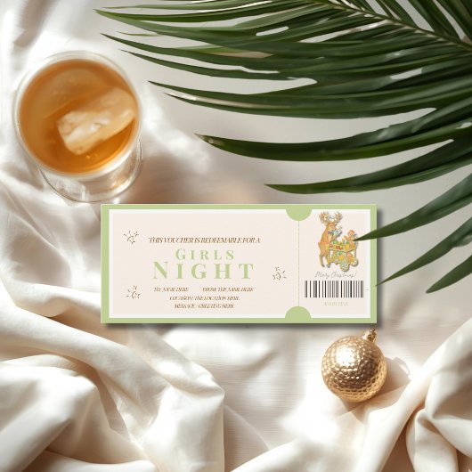 Carte Tropical Christmas Girls Night Voucher
