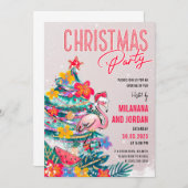 Carte Tropical Christmas Party Invitation (Devant / Derrière)