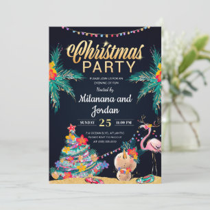 Carte Tropical Christmas Party Invitation