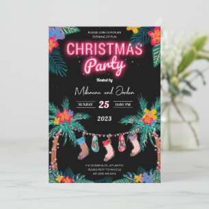 Carte Tropical Christmas Party Invitation