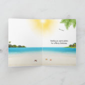 Carte Tropical Christmas Sand Snowman (Intérieur)