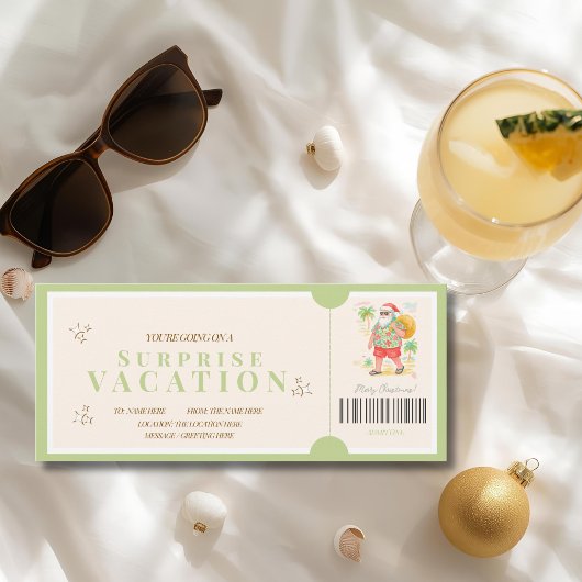Carte Tropical  Christmas Surprise Trip Voucher