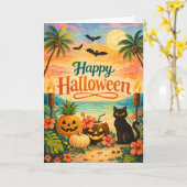 Carte Tropical Colorful Whimsical Halloween (Fleur jaune)
