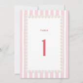 Carte Tropical Destination Wedding Table Number  (Devant)