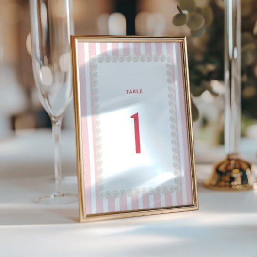 Carte Tropical Destination Wedding Table Number 