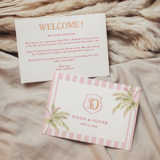 Carte Tropical Destination Wedding Welcome Note