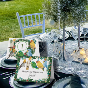 Carte Tropical Exotic Baby charmant perroquets Joyeux an