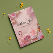 Carte Tropical Flamant Rose Quinceañera, sur mesure