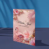 Carte Tropical Flamant Rose Quinceañera, sur mesure