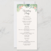 Carte Tropical Floral Beach Wedding Program (Dos)