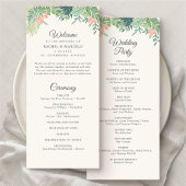 Carte Tropical Floral Beach Wedding Program