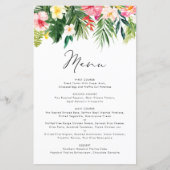 Carte Tropical Floral Garland Summer Menu Card (Devant)