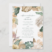 Carte Tropical Floral Love and the Beach Wedding Invitat (Devant)