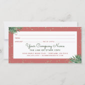 Carte Tropical Floral Script Black Gold Certificat cadea (Dos)