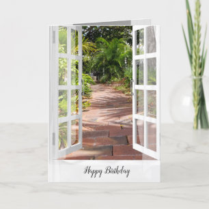 Carte Tropical Garden Path Birthday Card