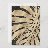 Carte Tropical Gold Monstera Leaf Black Design (Dos)