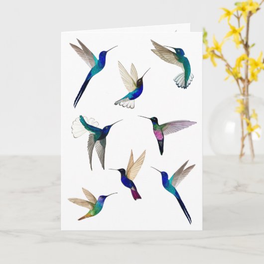 Carte Tropical Hummingbirds (Fleur jaune)
