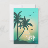 Carte Tropical Isle Sunrise Mariage Turquoise ID58 (Devant)