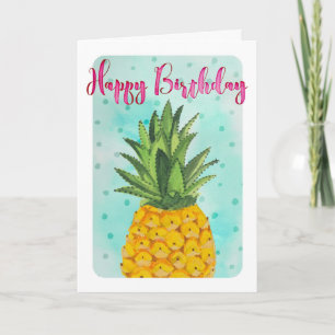 Carte Tropical jaune Fruit d'ananas Anniversaire