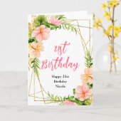 Carte Tropical Jungle Floral Birthday (Fleur jaune)