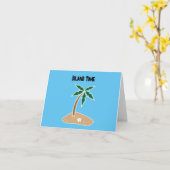 Carte Tropical Palm Tree Island Getaway Cartoon Design (Fleur jaune)