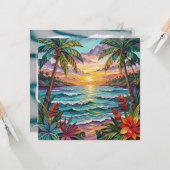 Carte Tropical Paradise | Coastal Blank (Devant/Arrière en situation)
