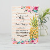 Carte Tropical Pineapple Graduation Party (Debout devant)