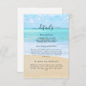 Carte Tropical Summer Beach Wedding Détail (Devant / Derrière)