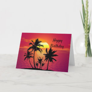 Carte Tropical Sunset Birthday