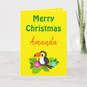 Carte Tropical Toucan Joyeux Noël (Devant)