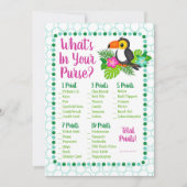 Carte Tropical Toucan What's In Your Purse Shower Game (Devant)
