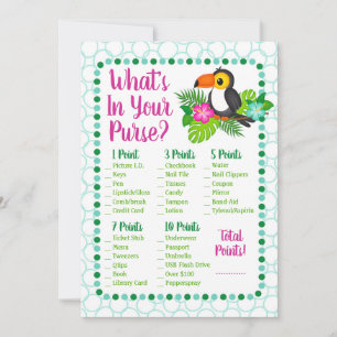 Carte Tropical Toucan What's In Your Purse Shower Game