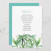 Carte Tropical Wedding Réception Seating Chart (Devant / Derrière)