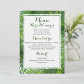 Carte tropicale de menu de mariage de verdure (Debout devant)