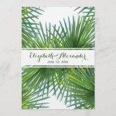 Carte tropicale de menu de mariage de verdure (Dos)