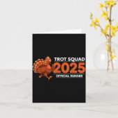 Carte Trot Squad 2025 Funny Turkey Running (Fleur jaune)